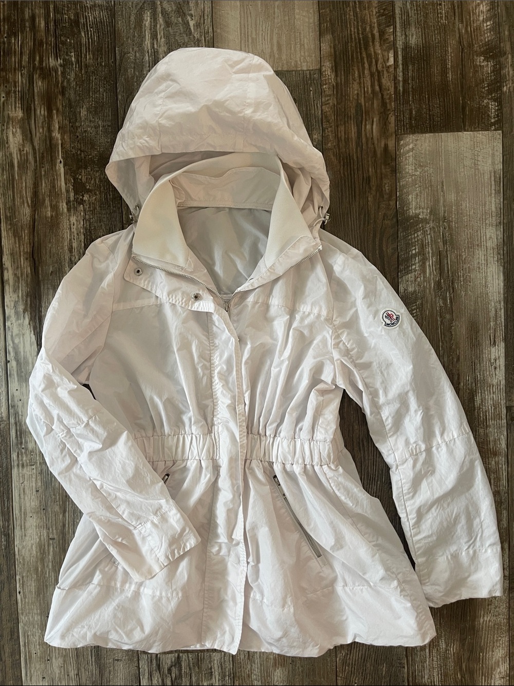 Moncler White Hooded windbreaker parka SZ 3